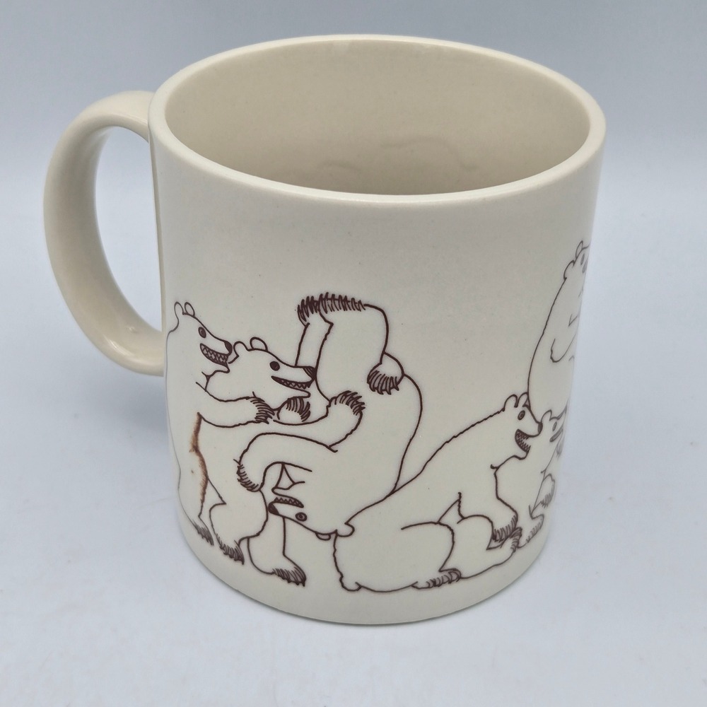 Taylor & Ng Bear Mug Vintage 1979 Japan Ceramic Coffee Cup Naughty Orgy Design